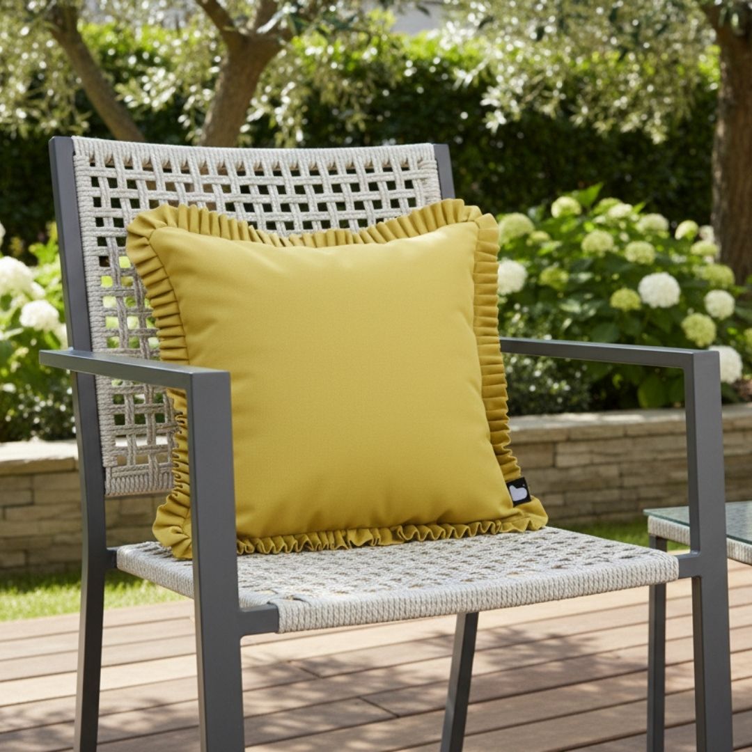 B Outdoor Cushion Frill - Butter Yellow