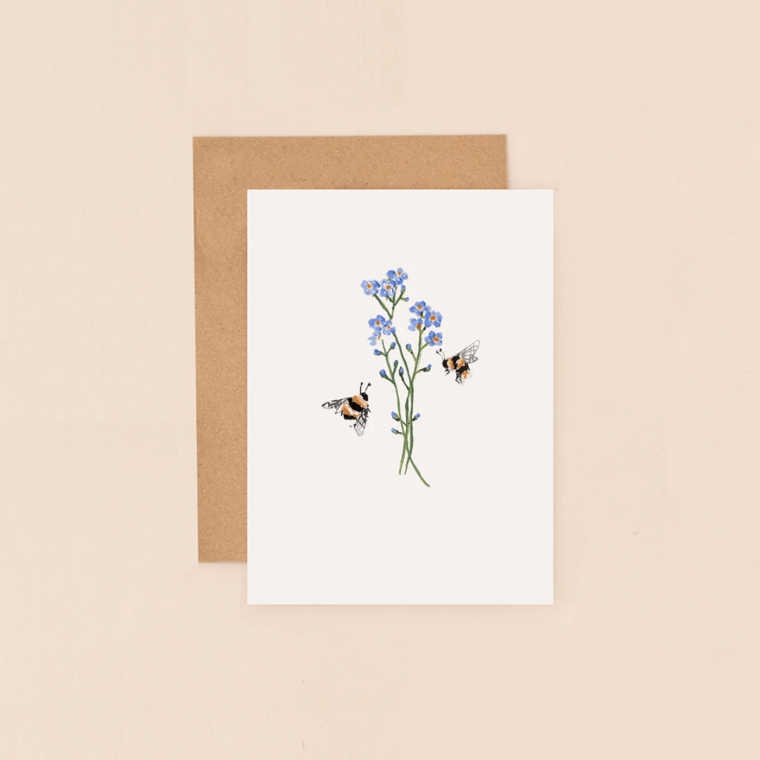 Bees Forget Me nots Mini Card