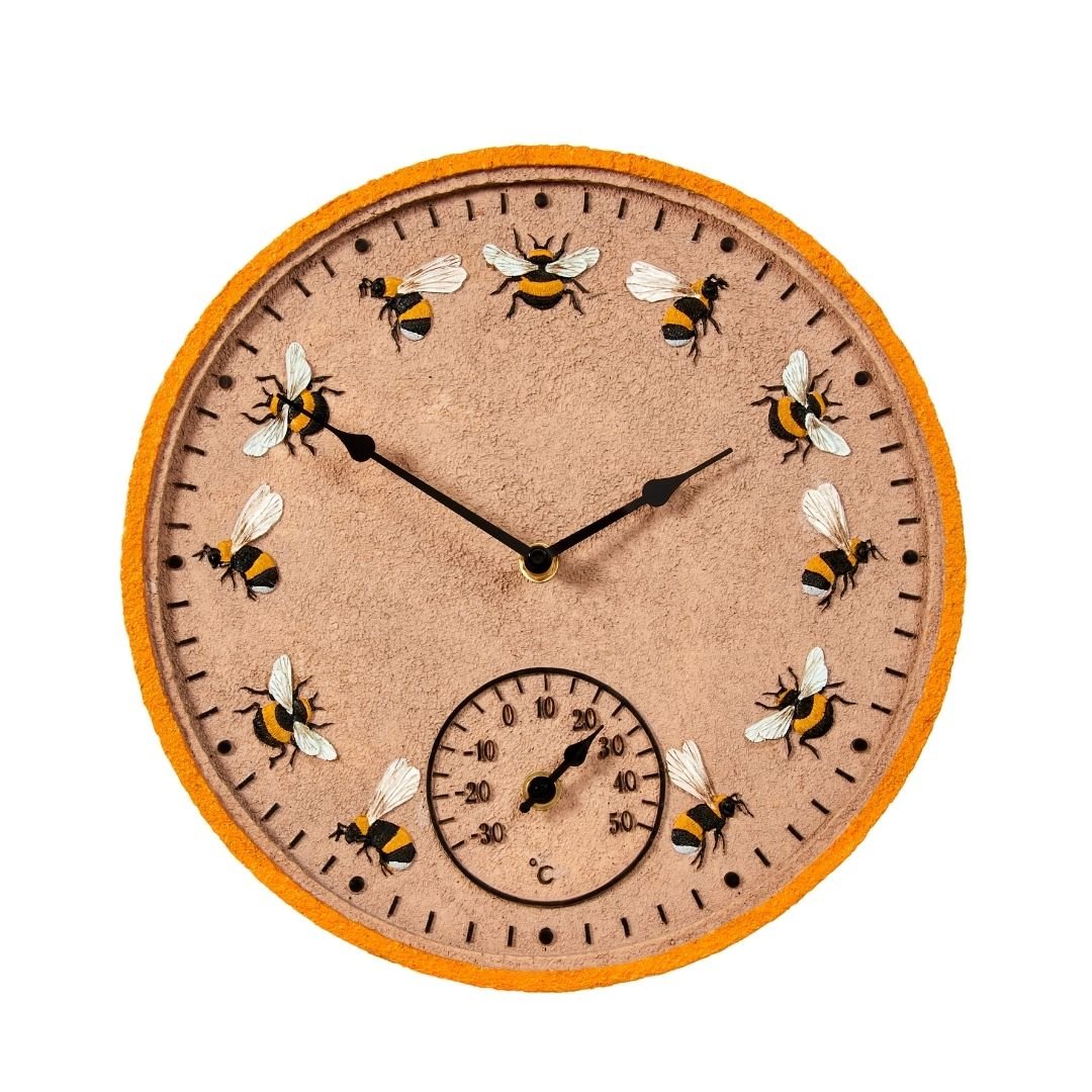 Beez Wall Clock & Thermometer