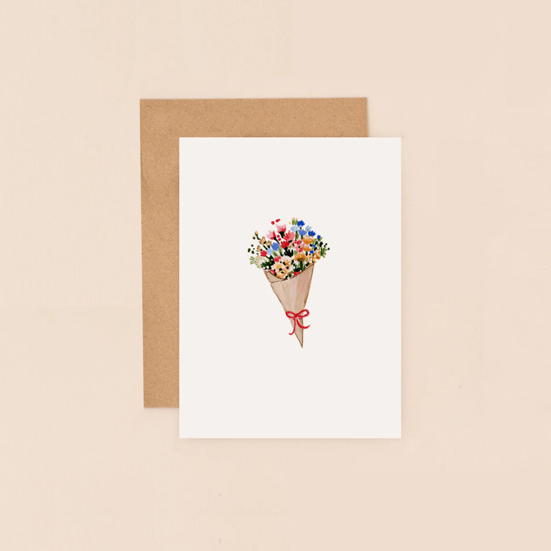 Brown Paper Bouquet Mini Card