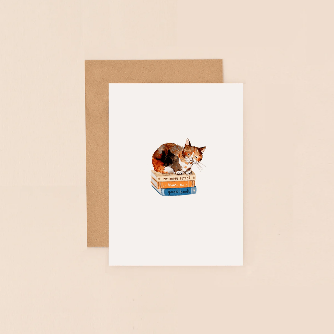 Cat On Good Books Mini Card