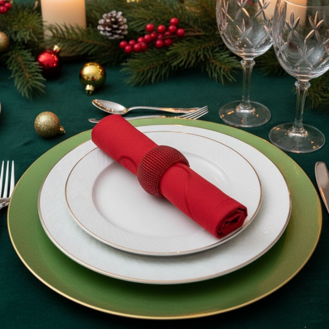 Christmas 'Bliss' Napkin Ring - Red