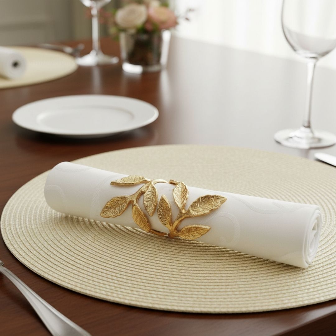 Christmas 'Carolle' Napkin Ring - Gold