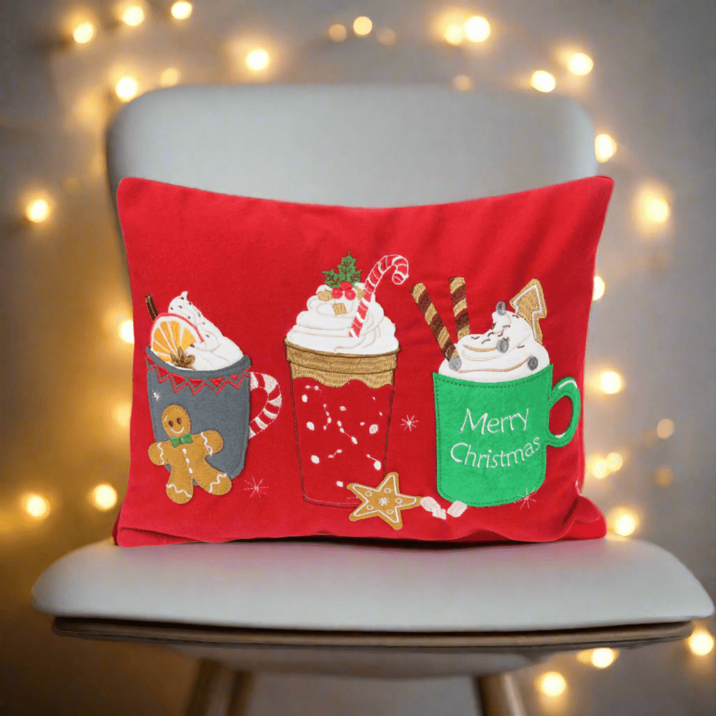 Christmas Cushion 'Christmas Cuppa'