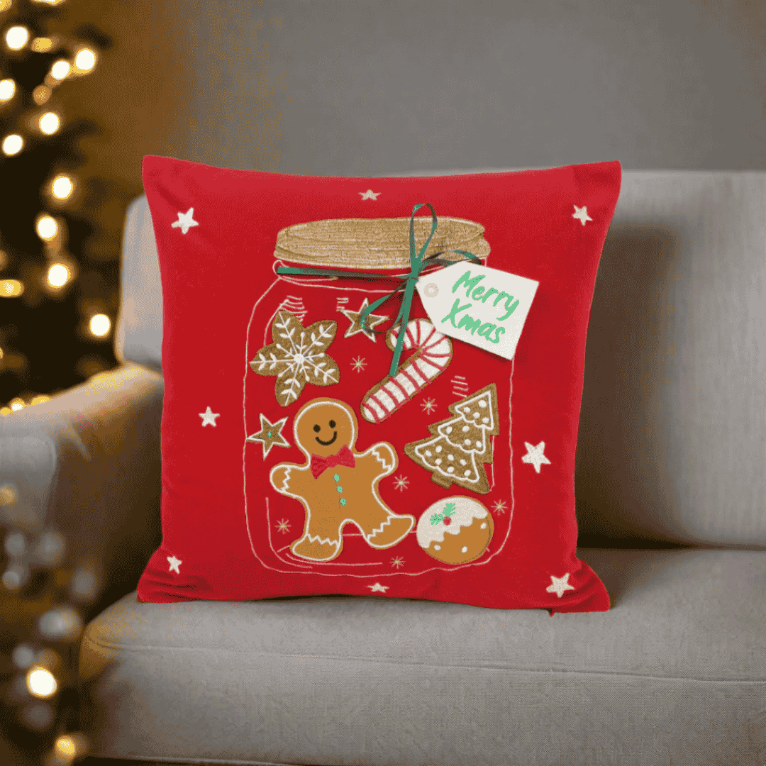 Christmas Cushion 'Jar of Joy'