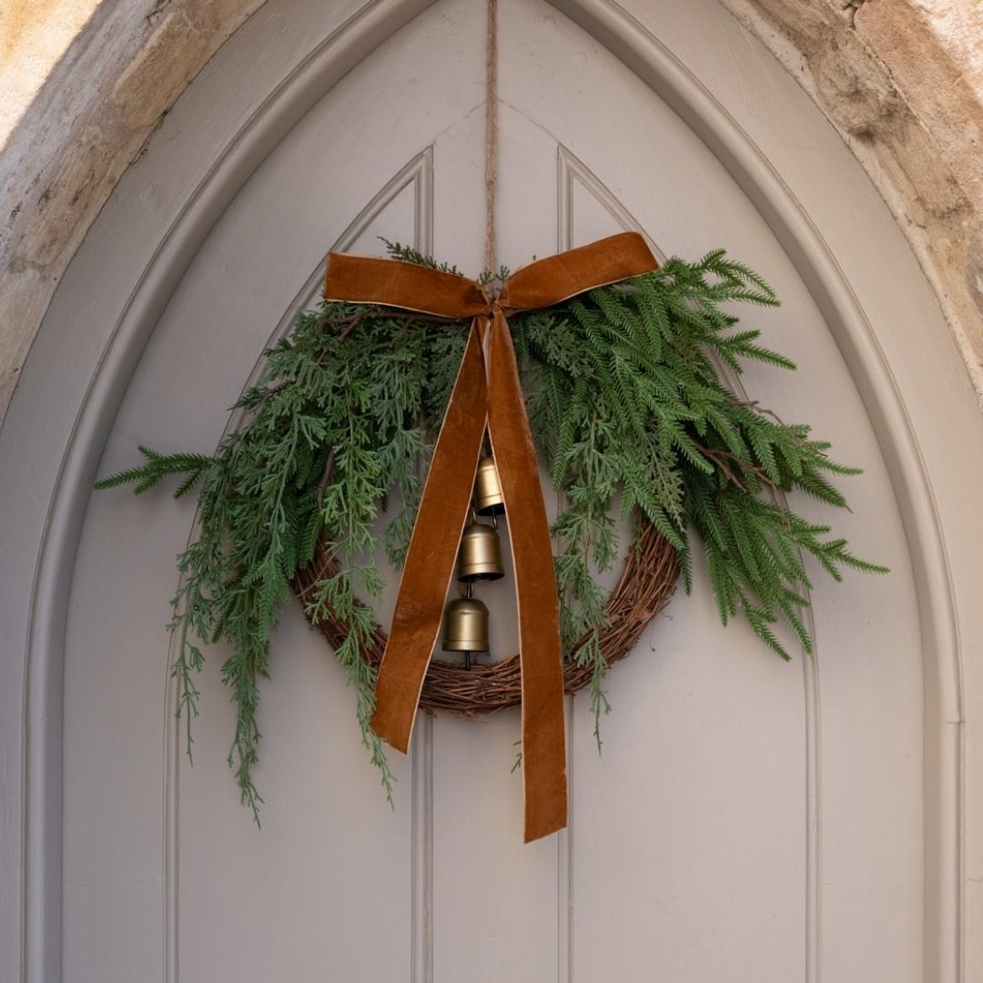 Christmas Demi Wreath Bow and Bells