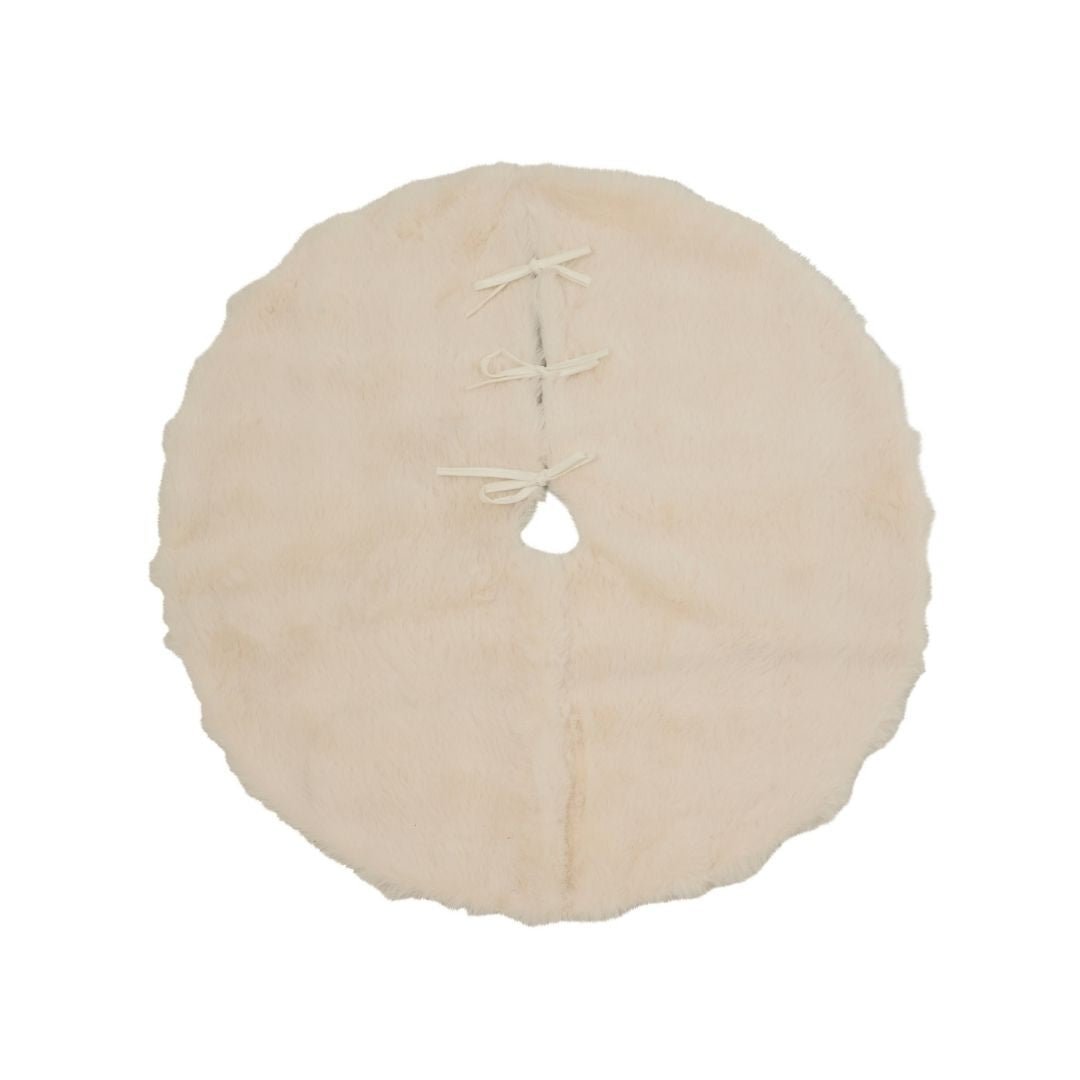 Christmas Tree Skirt Faux Fur White