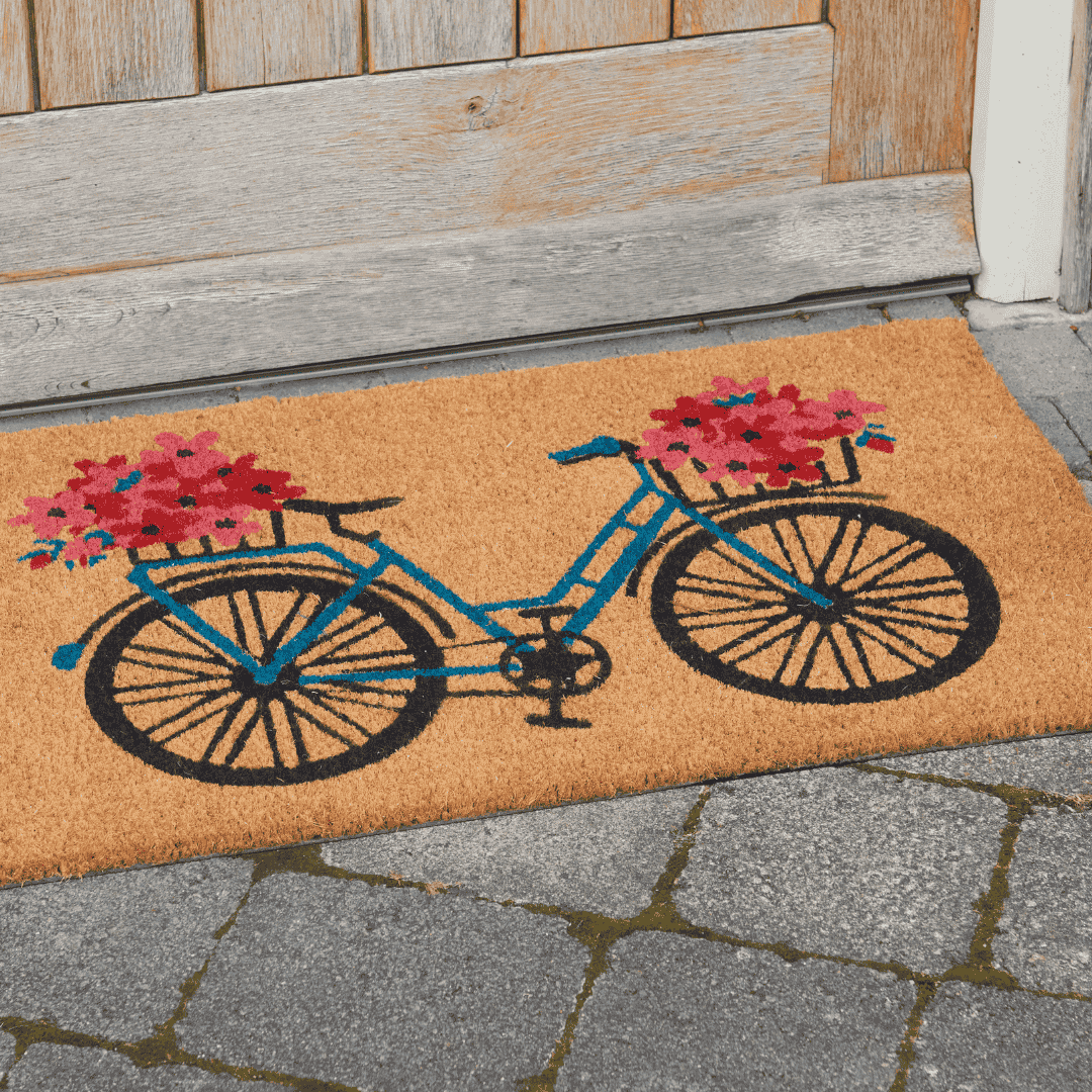 Coir Door Mat Flower Power 45 x 75cm