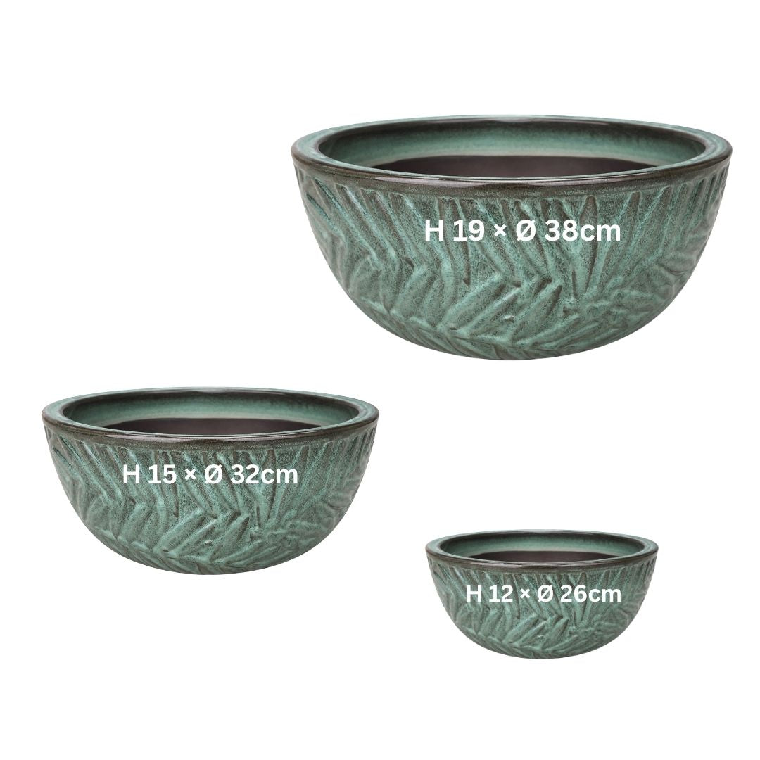Glazed Bowl Planter Bocage - Sage