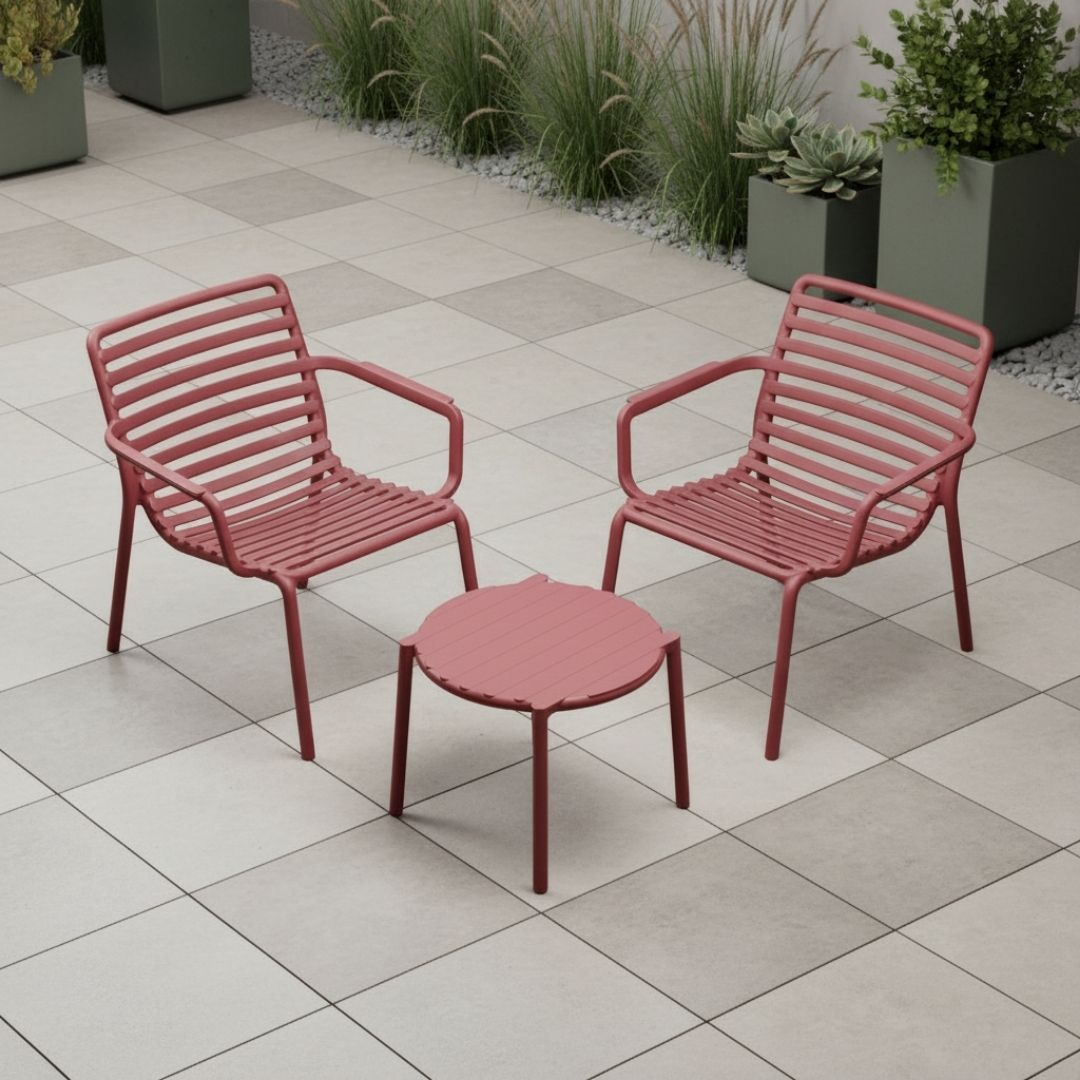 Doga Garden Bistro Furniture Set - Marsala