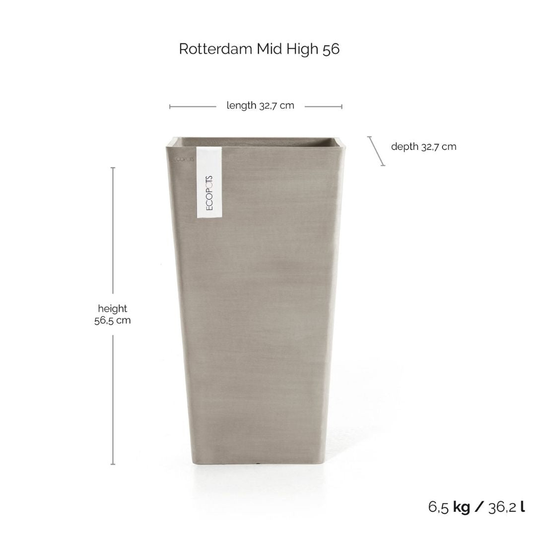 Ecopots Rotterdam Mid High 56 Taupe