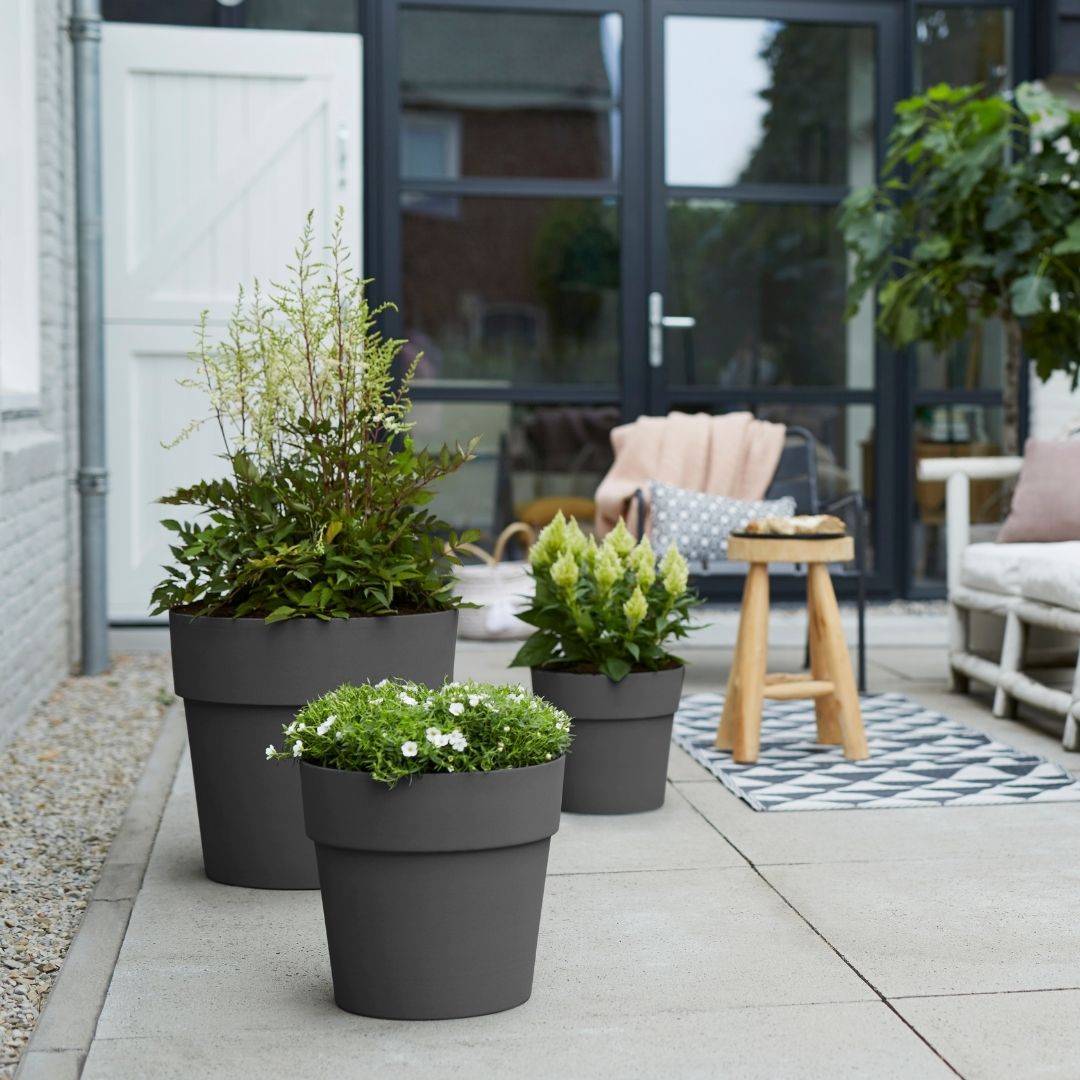 Elho Vibia Straight Round Pot Anthracite