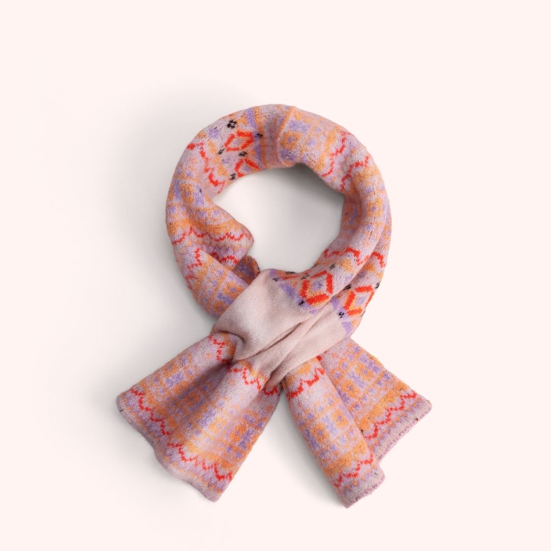 Fair Isle Scarf - Pink Mix