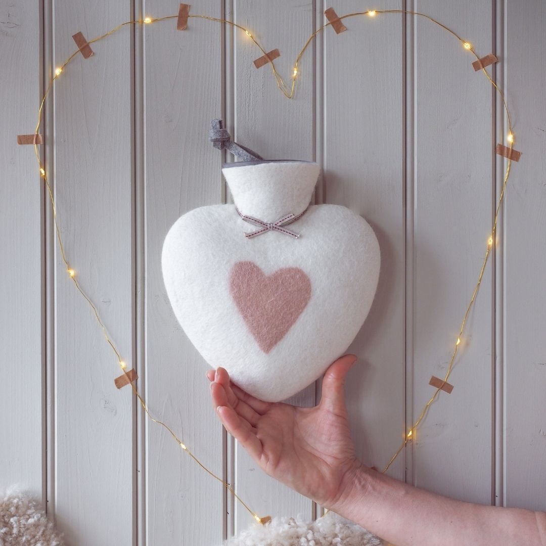 Hot Water Bottle - Rose Heart