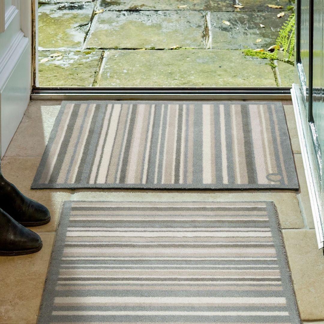 Hug Rug Doormat Sage Stripe