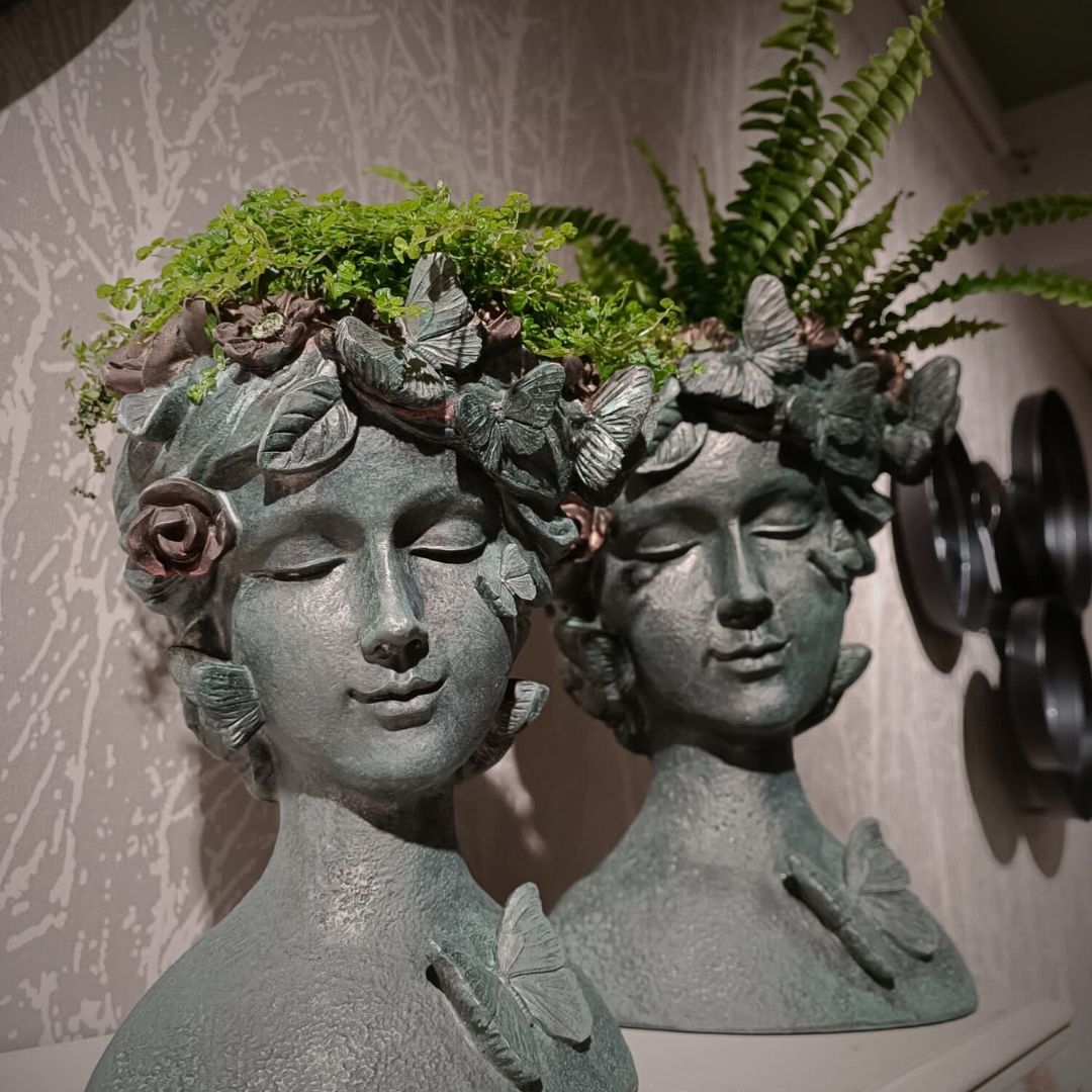 Indoor Planter Woman With Flowers