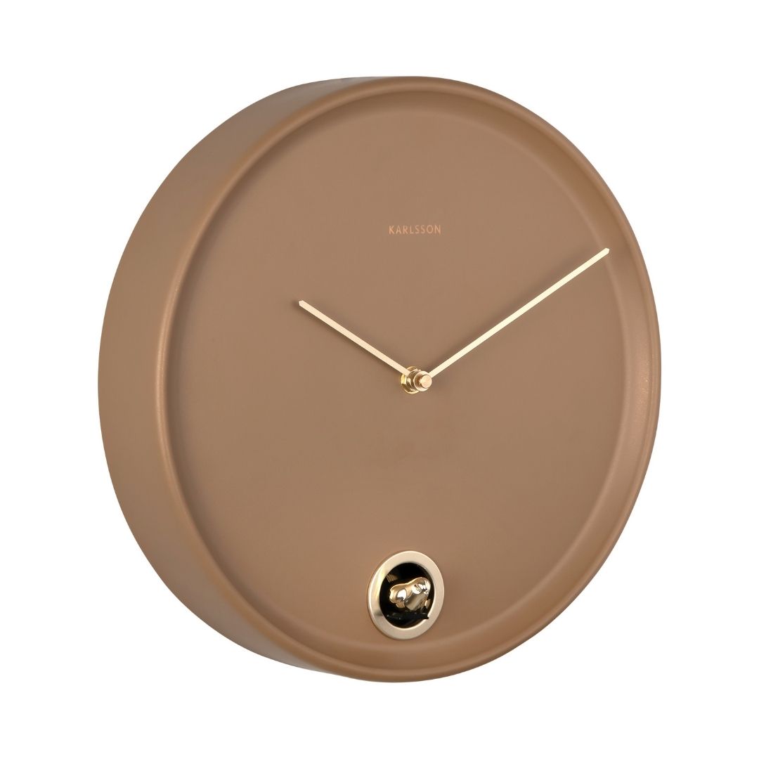Wall Clock Esencia Cuckoo - Mocha Brown