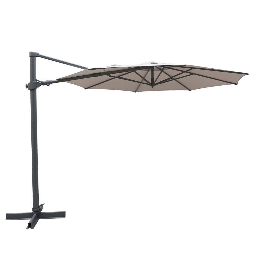 Kettler Aura Free Arm Round Parasol 3m - Stone