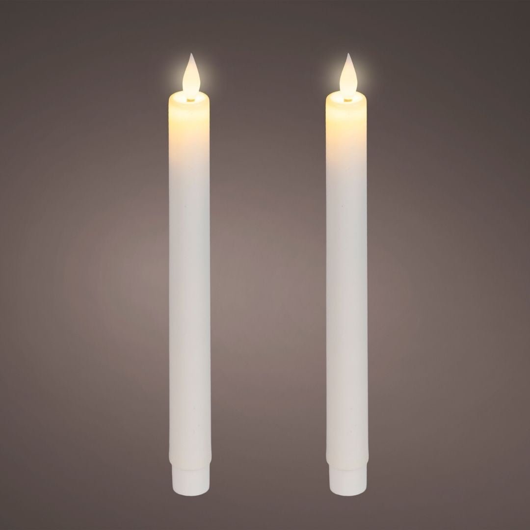LED Dinner Candles Off White - 2 Pack