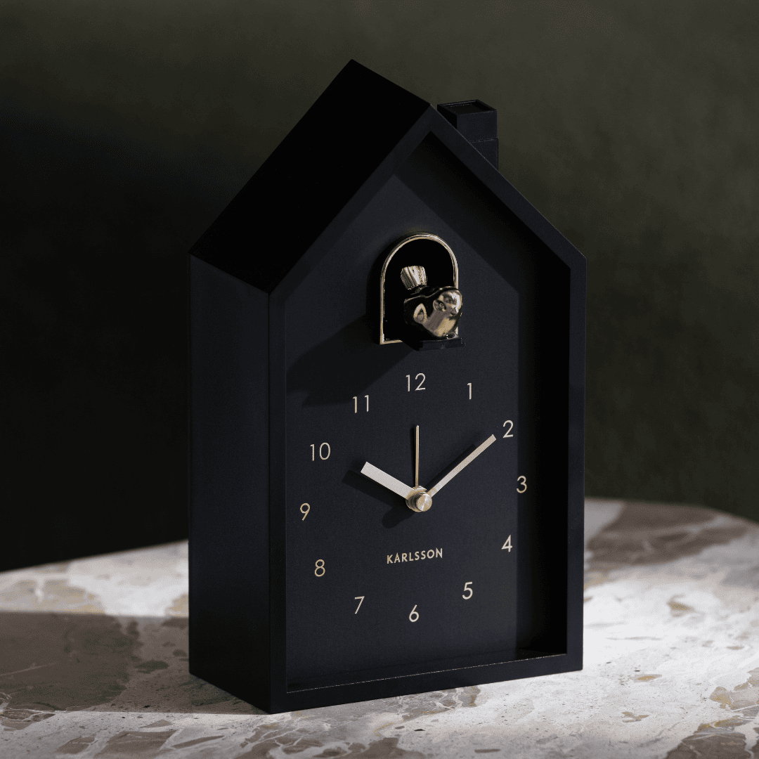 Modern Cuckoo Alarm Clock Black