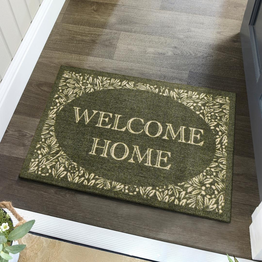 Door Mat Floral Welcome