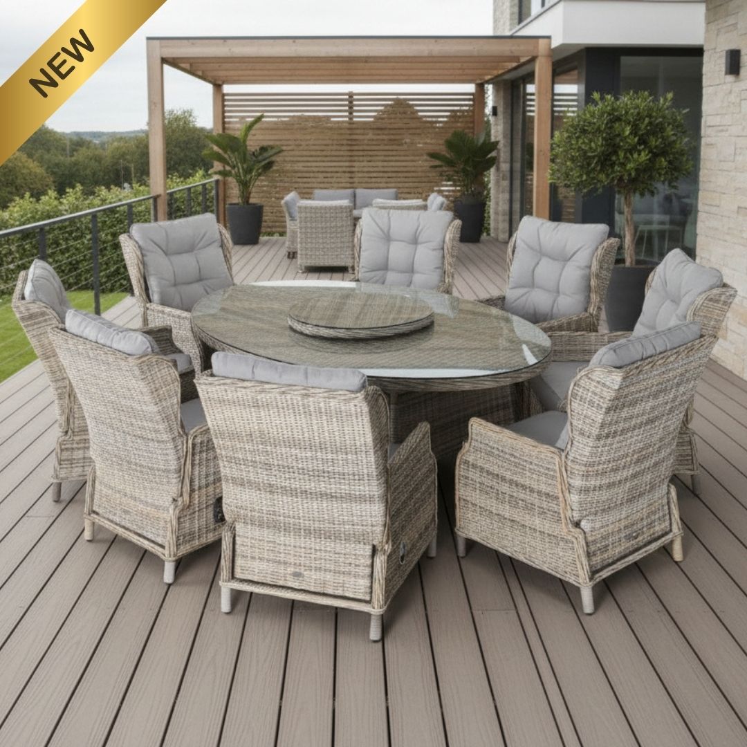 Mykonos Rattan Garden 8 Seat Dining Furniture Set