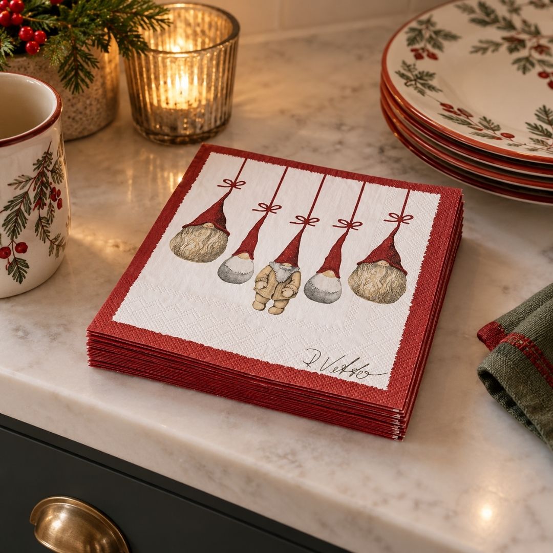 Christmas Paper Napkins Santas 25x25cm