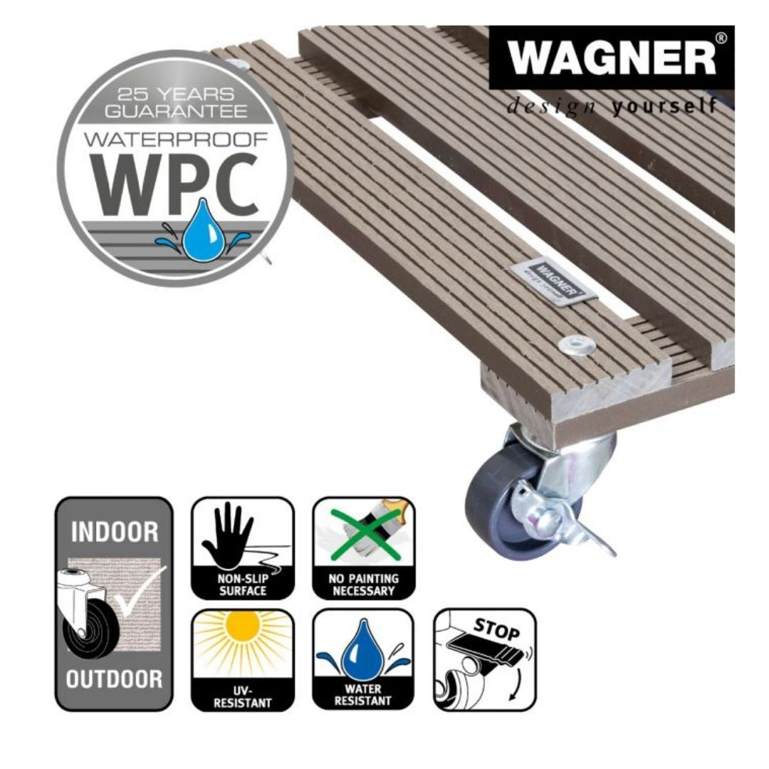 Plant Trolley Indoor/Outdoor Square - Taupe