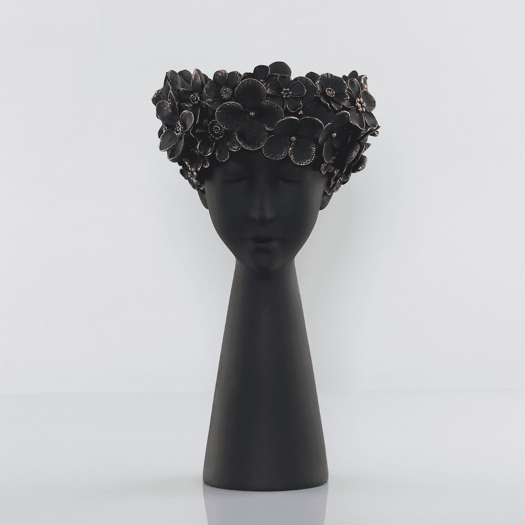 Planter Decorative Figure Black Tall