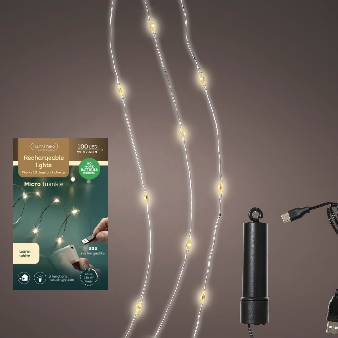 Rechargeable Christmas Lights Warm White