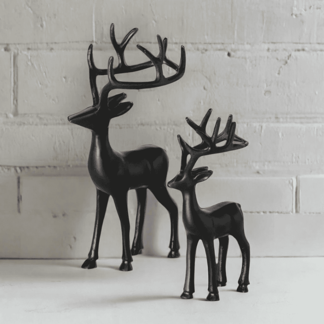 Reindeer Figurine Black