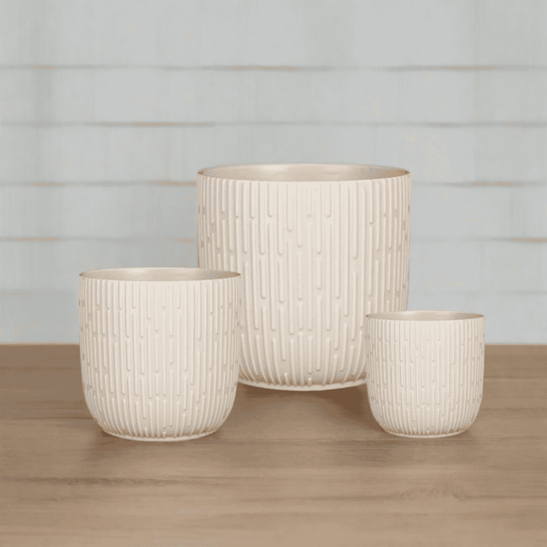 Sara Pot Round Off White Matt