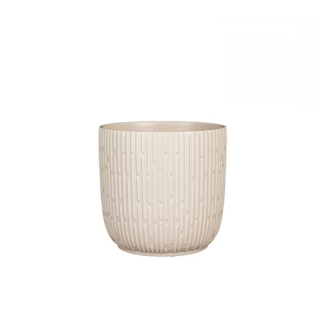 Sara Pot Round Off White Matt