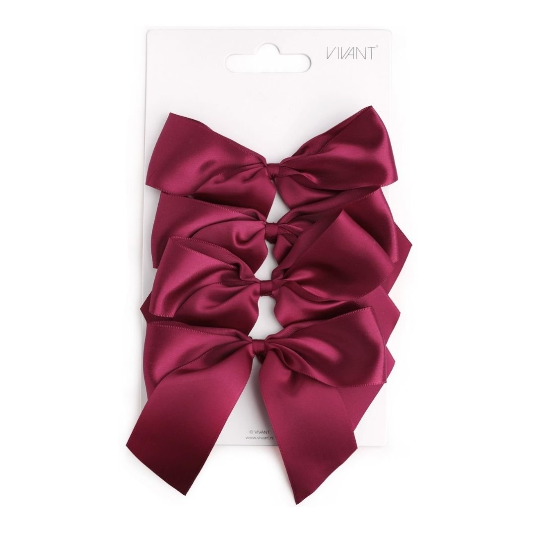 Satin Bow 4 Pack - Bordeaux