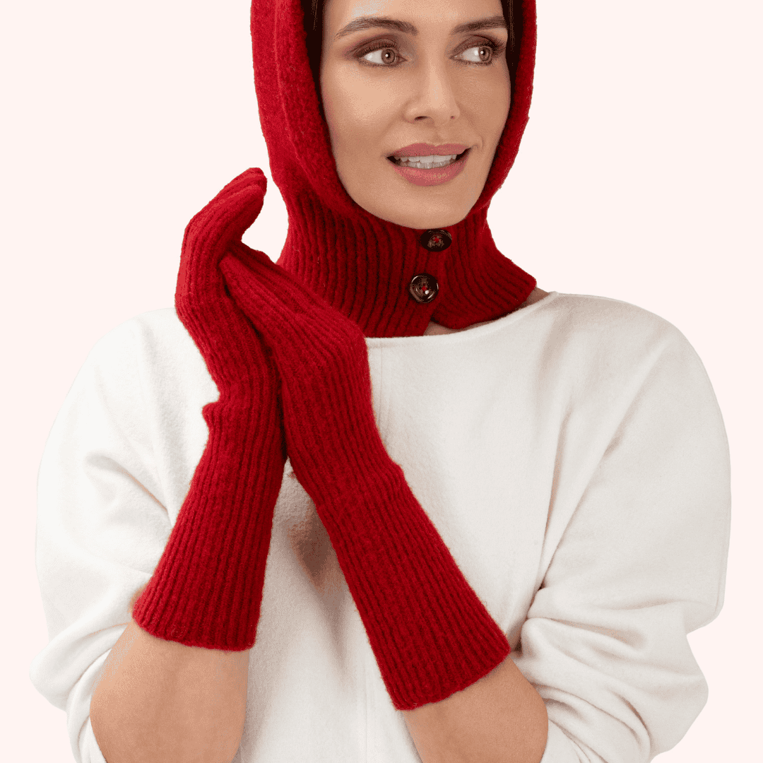 Sofia Long Gloves - Scarlet