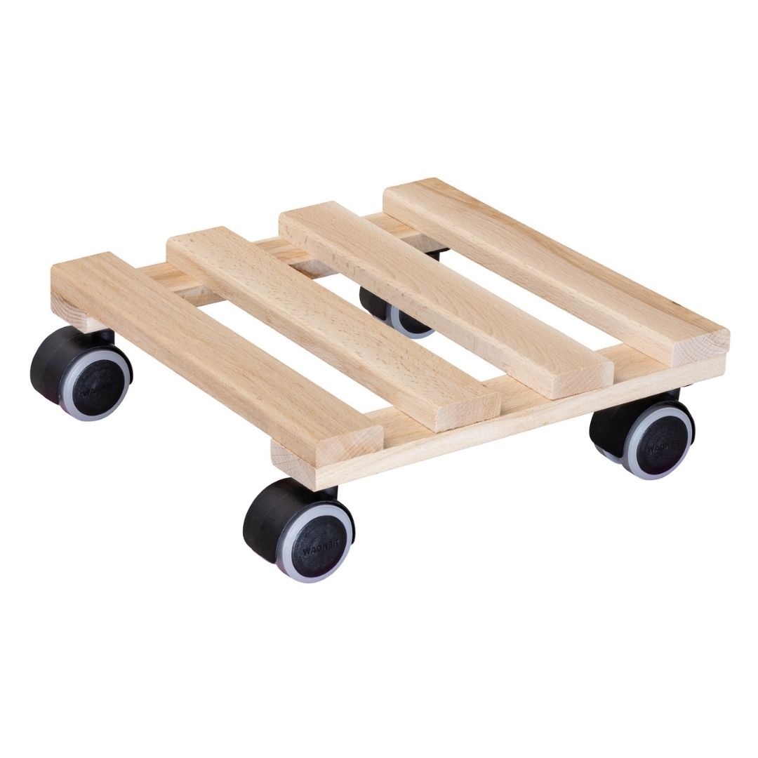 Plant Trolley Indoor Square - Beech Wood 25cm