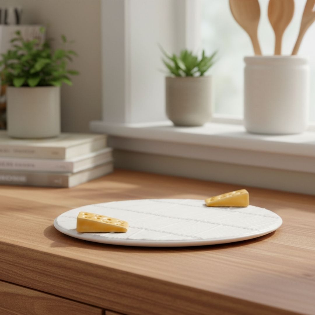 White Cheese Tray With Cheese