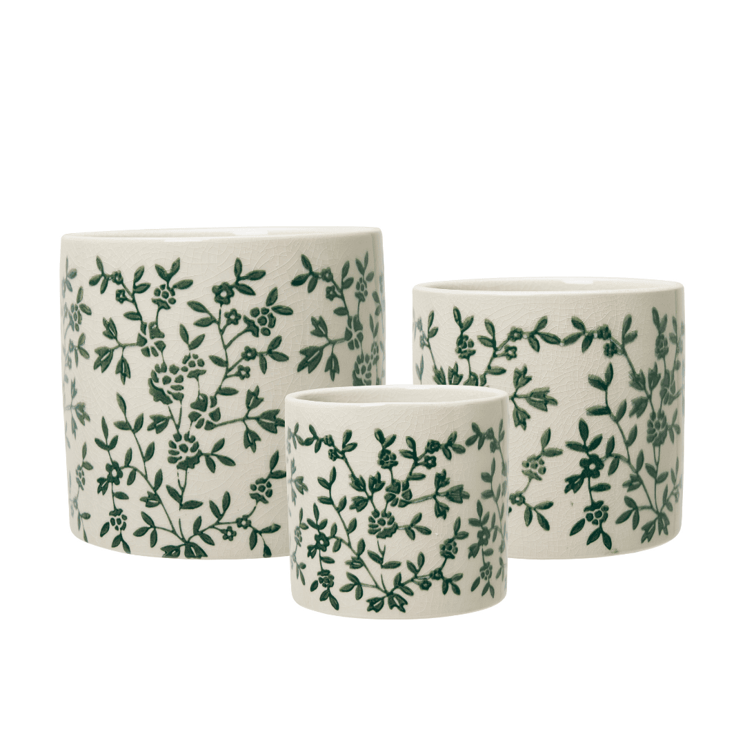 Wilhelmina Pot White/Green