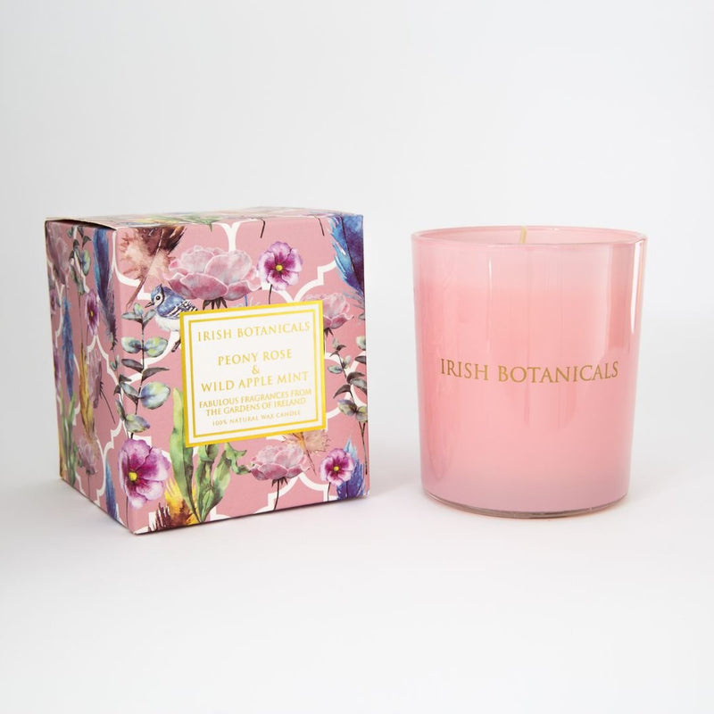 Irish Botanicals Peony Rose & Mint Candle - The Garden HouseIrish Botanicals