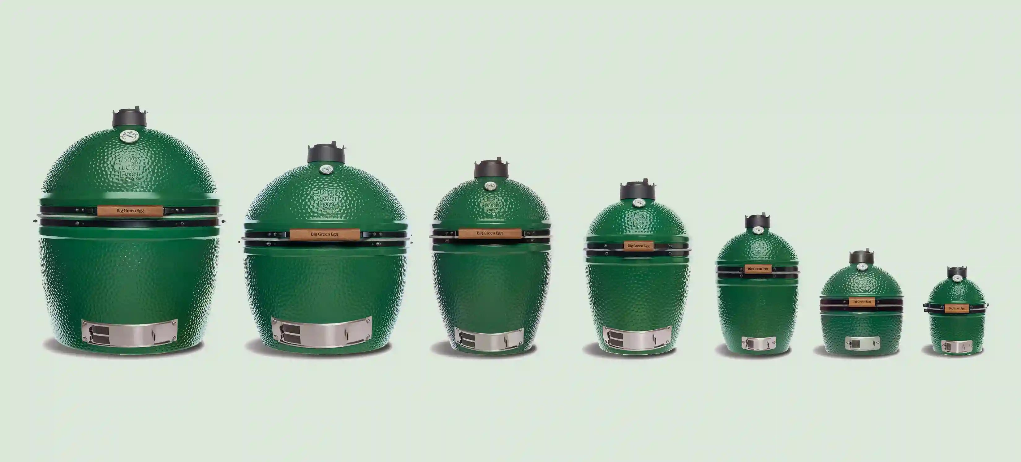 Big Green Egg barbecues in different sizes