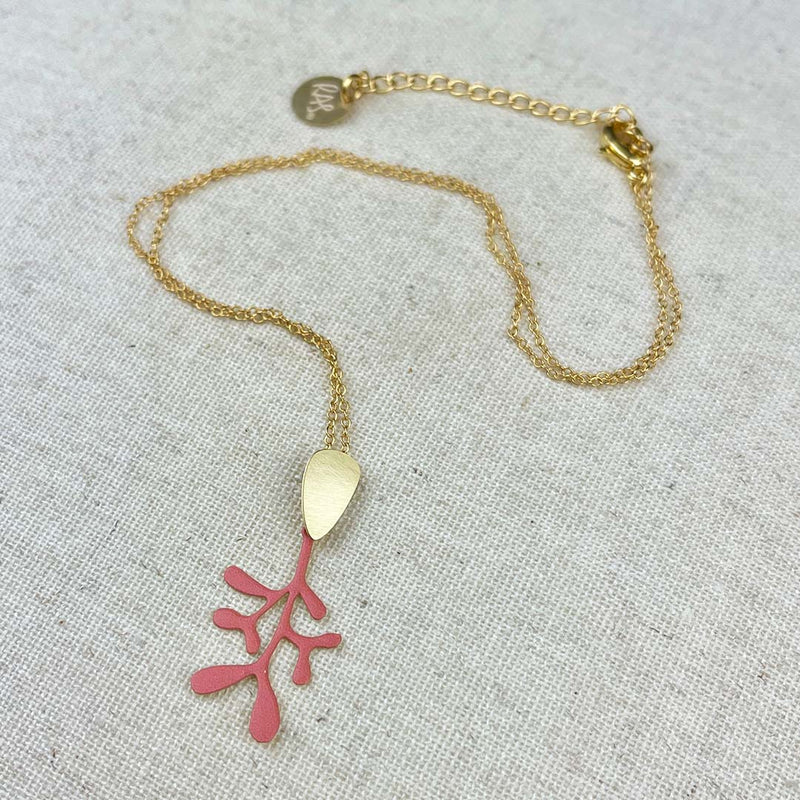 Coral Gold Short Pendant