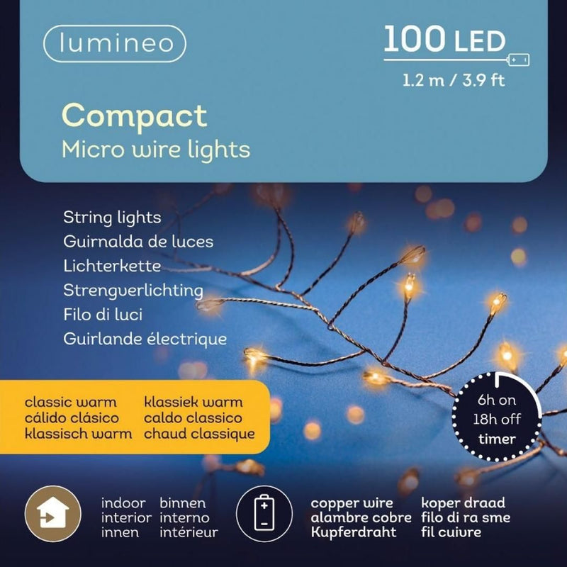 Micro LED Compact Christmas String Lights - Classic Warm