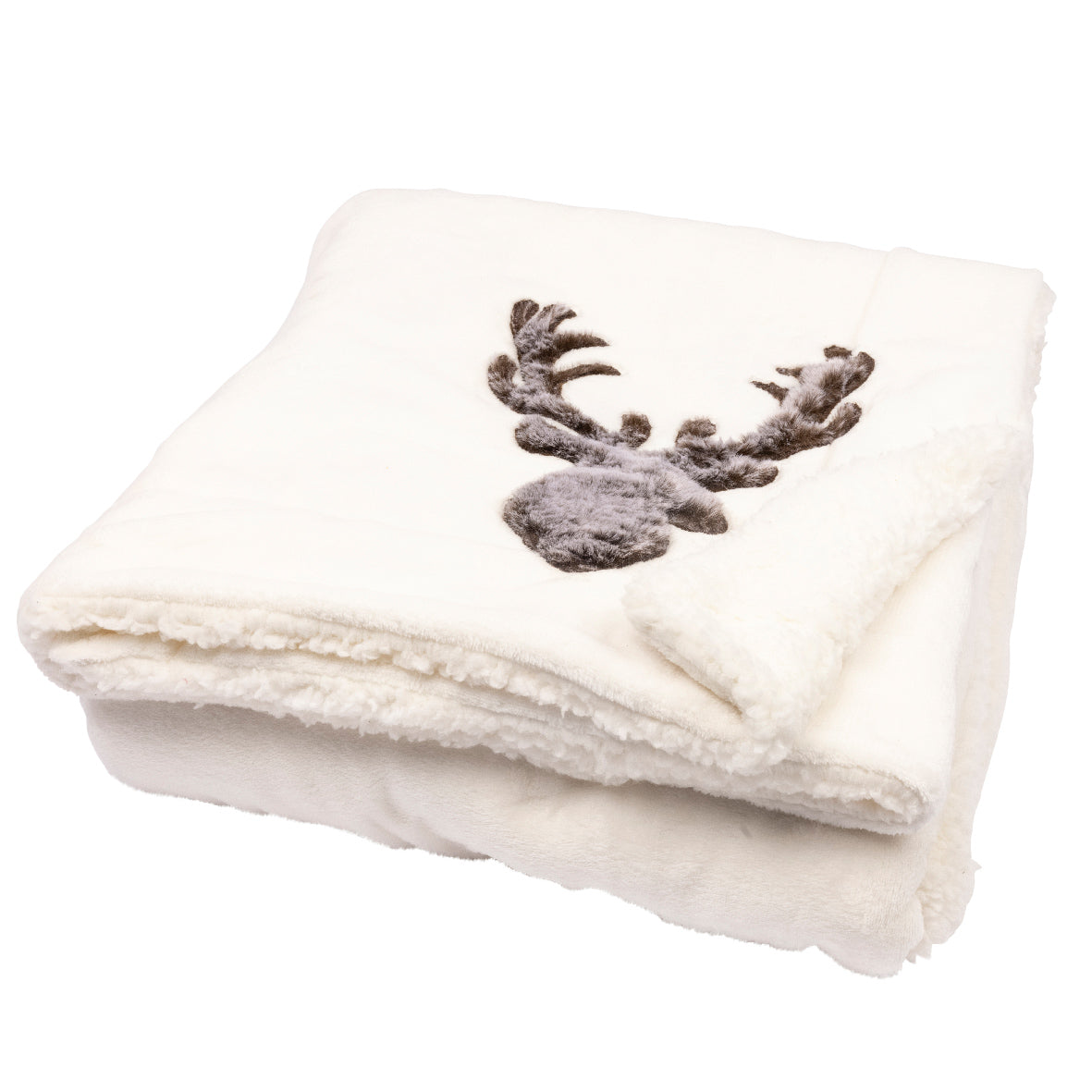 Winter Throw Deer - Off White