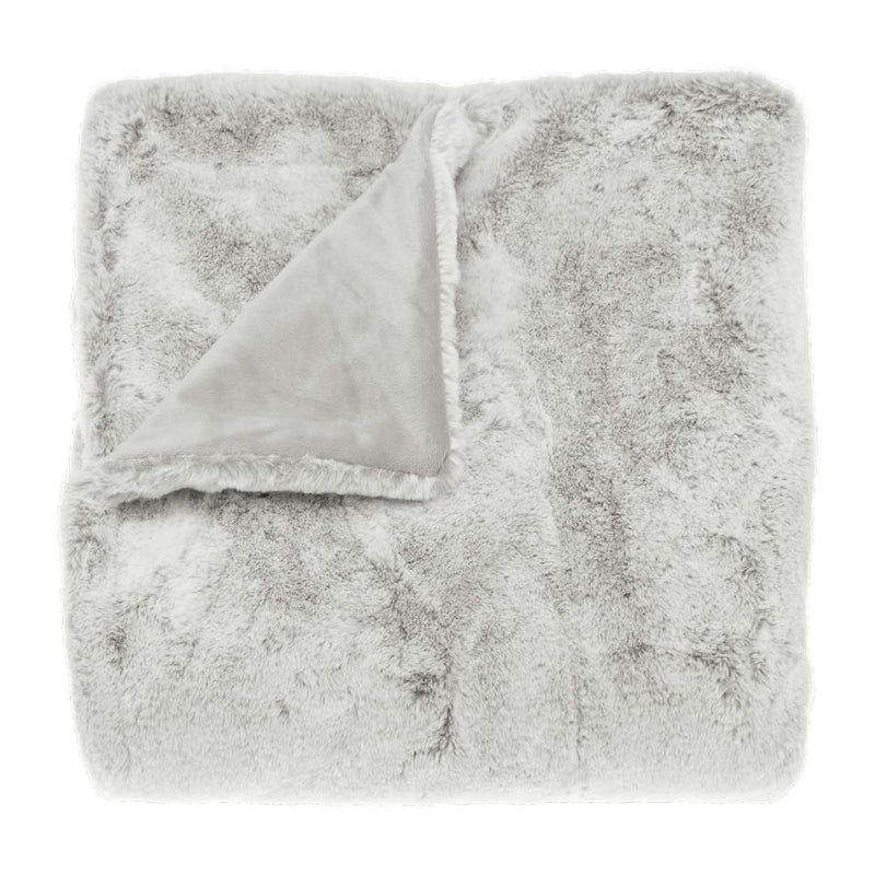 Tipped Faux Fur Throw Moonstone