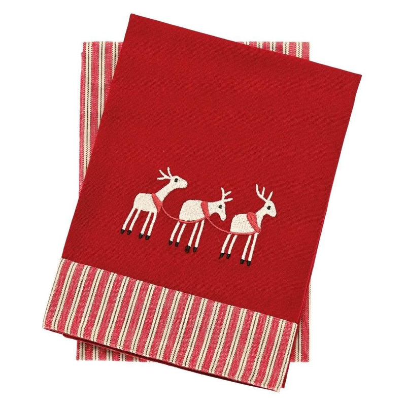 Christmas Tea Towel (Set 2) Reindeers