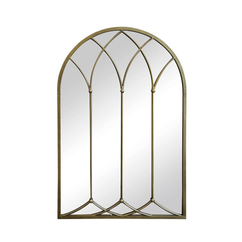 Decorative Arch Mirror - Antique Brass