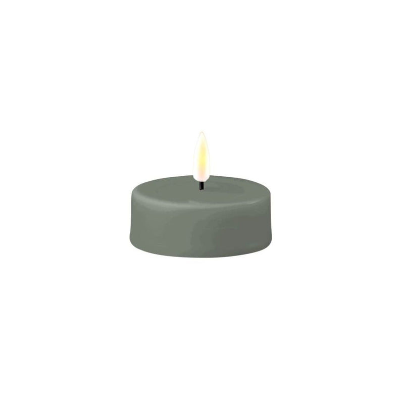LED Jumbo Tealight Candle Salvie Green Pack 2