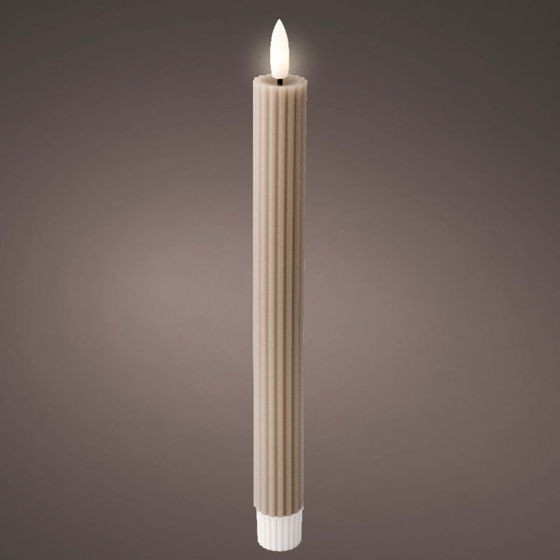 LED Wick Dinner Candles Light Grey - 2 Pack