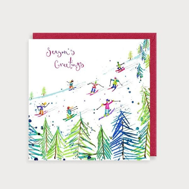 Season's Greetings Skiers Christmas Card