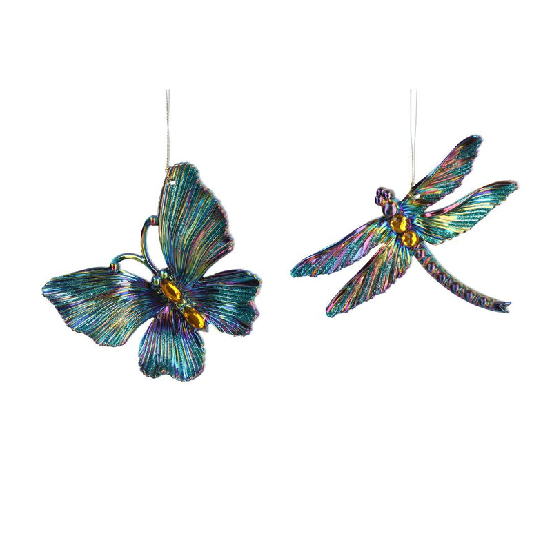 Petrol Blue Butterfly & Dragonfly Decoration